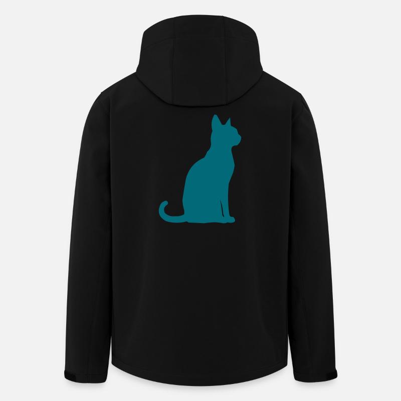 Teal Cat Silhouette - Men’s Recycled Softshell Jacket by Stanley/Stella - black