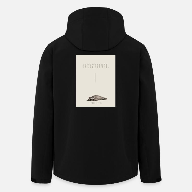 Overwhelmed Raccoon Meme - Men’s Recycled Softshell Jacket by Stanley/Stella - black