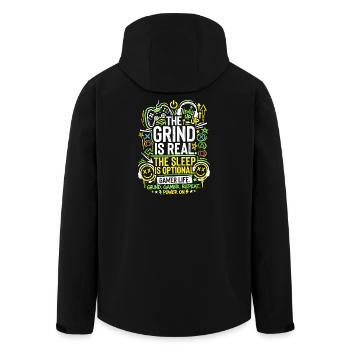 The Grind Is Real Gamer Life - Men’s Recycled Softshell Jacket by Stanley/Stella - black - Back - AI Model Male 185 light (185cm)