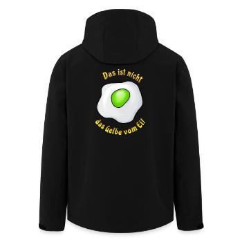 Das ist nicht das Gelbe vom Ei! - Wortwitz-Design - Recycelte Männer Softshell-Jacke von Stanley/Stella - Schwarz - Hinten - AI Model Male 185 light (185cm)