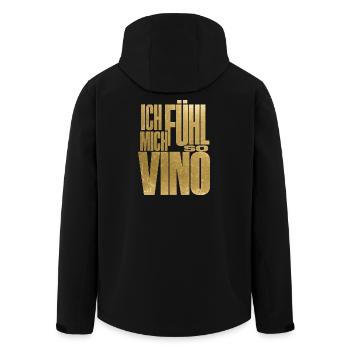 Je me sens tellement Vino ! - Veste softshell homme en polyester recyclé Stanley/Stella - noir - Dos - AI Model Male 185 light (185cm)
