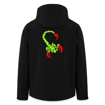 skorpion_01_3d_rot_2 - Men’s Recycled Softshell Jacket by Stanley/Stella - black - Back - AI Model Male 185 light (185cm)