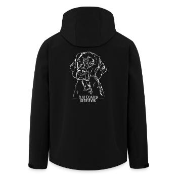 FLAT COATED RETRIEVER canine dog gun dog Wilsigns - Men’s Recycled Softshell Jacket by Stanley/Stella - black - Back - AI Model Male 185 light (185cm)