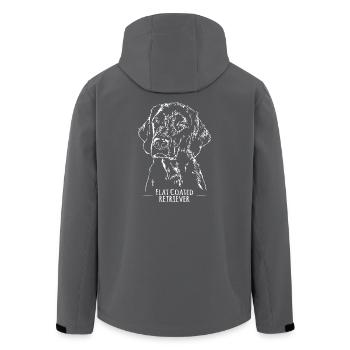 FLAT COATED RETRIEVER chien canin chien de chasse Wilsigns - Veste softshell homme en polyester recyclé Stanley/Stella - charbon - Dos - AI Model Male 185 light (185cm)