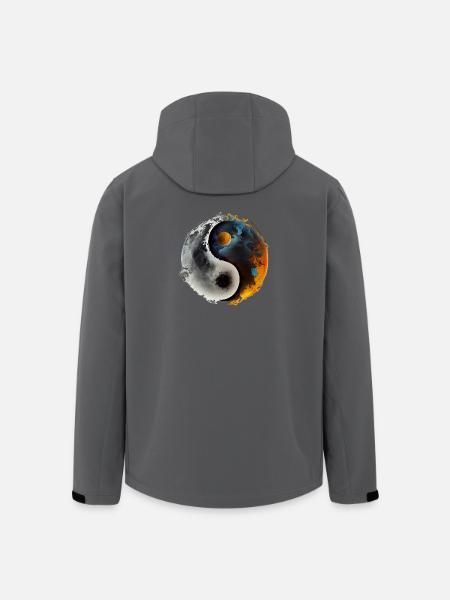 Nature-inspired Yin and Yang - Fire - Men’s Recycled Softshell Jacket by Stanley/Stella - black