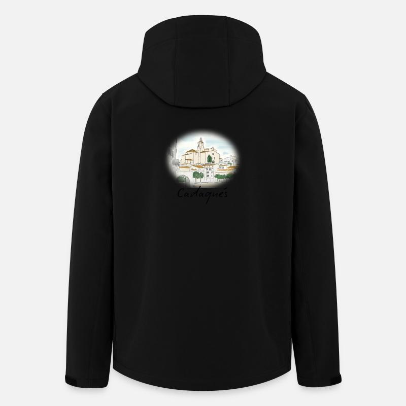 Cadaqués Aquarell - Recycelte Männer Softshell-Jacke von Stanley/Stella - Schwarz