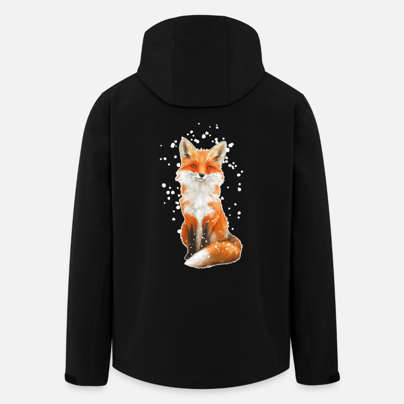 Fox with snowflakes - Men’s Recycled Softshell Jacket by Stanley/Stella - black