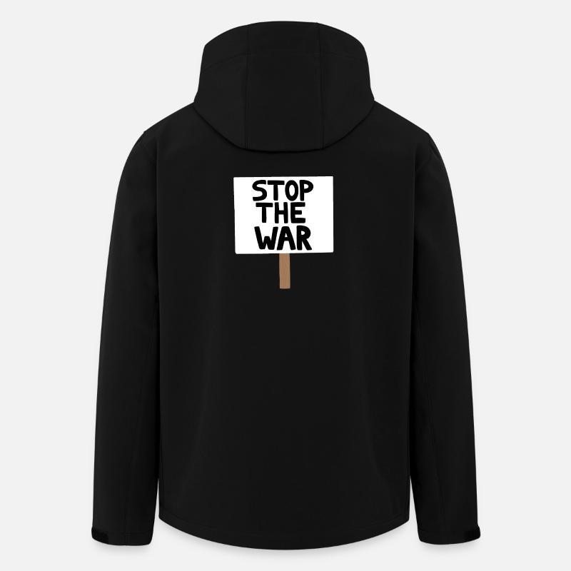 Stopp das Kriegsprotest-Schild - Recycelte Männer Softshell-Jacke von Stanley/Stella - Schwarz