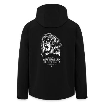 Australian Shepherd Mom Dog Dog Wilsigns - Men’s Recycled Softshell Jacket by Stanley/Stella - black - Back - AI Model Male 185 light (185cm)