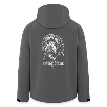 Bearded Collie Dad Dog Dog Wilsigns - Men’s Recycled Softshell Jacket by Stanley/Stella - anthracite - Back - AI Model Male 185 light (185cm)