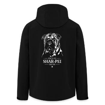 Shar Pei Maman Chien Chien Wilsigns - Veste softshell homme en polyester recyclé Stanley/Stella - noir - Dos - AI Model Male 185 light (185cm)