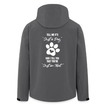 Chien Promenade Chien Aire de jeux Dresseur de chiens Paw Wau - Veste softshell homme en polyester recyclé Stanley/Stella - charbon - Dos - AI Model Male 185 light (185cm)