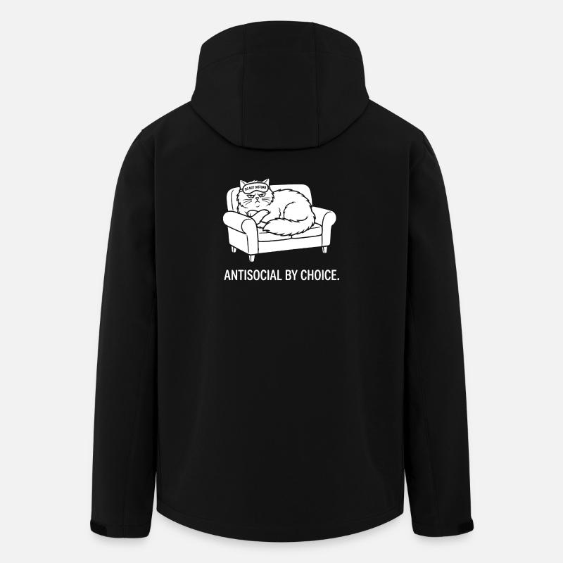 Antisocial by Choice Cat Gift - Men’s Recycled Softshell Jacket by Stanley/Stella - black
