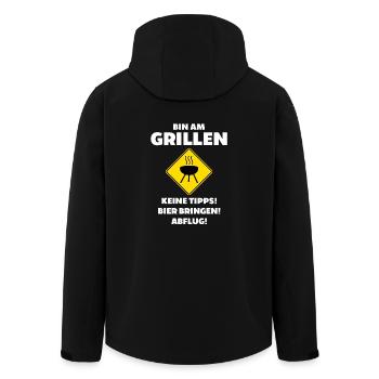 Grillen Bier Barbeque BBQ Fleisch Geschenk Männer - Recycelte Männer Softshell-Jacke von Stanley/Stella - Schwarz - Hinten - AI Model Male 185 light (185cm)
