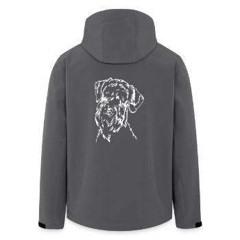 RIESENSCHNAUZER Portrait Wilsigns - Recycelte Männer Softshell-Jacke von Stanley/Stella - Anthrazit - Hinten - AI Model Male 185 light (185cm)