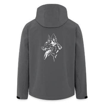 BELGIAN MALINOIS Maligator Sport canin Wilsigns - Veste softshell homme en polyester recyclé Stanley/Stella - charbon - Dos - AI Model Male 185 light (185cm)