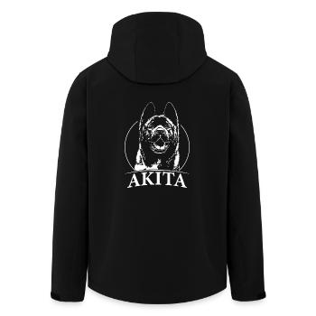 American AKITA Hund Hunde Portrait Wilsigns - Recycelte Männer Softshell-Jacke von Stanley/Stella - Schwarz - Hinten - AI Model Male 185 light (185cm)