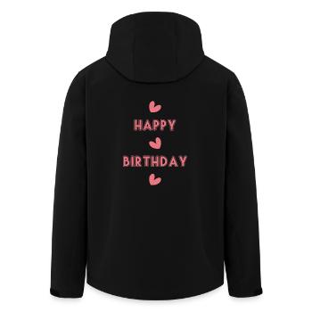 ALLES GUTE ZUM GEBURTSTAG!. ALLES GUTE ZUM GEBURTSTAG!. JAHRESTAG. - Recycelte Männer Softshell-Jacke von Stanley/Stella - Schwarz - Hinten - AI Model Male 185 light (185cm)