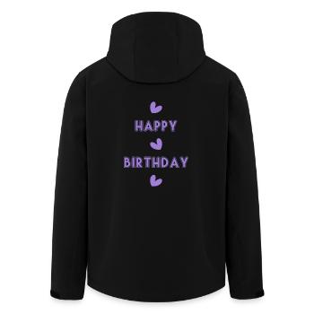 ALLES GUTE ZUM GEBURTSTAG!. ALLES GUTE ZUM GEBURTSTAG!. JAHRESTAG. - Recycelte Männer Softshell-Jacke von Stanley/Stella - Schwarz - Hinten - AI Model Male 185 light (185cm)