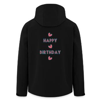 ALLES GUTE ZUM GEBURTSTAG!. ALLES GUTE ZUM GEBURTSTAG!. JAHRESTAG. - Recycelte Männer Softshell-Jacke von Stanley/Stella - Schwarz - Hinten - AI Model Male 185 light (185cm)