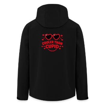Plus Cool que Cupidon Cœurs Rétro - Veste softshell homme en polyester recyclé Stanley/Stella - noir - Dos - AI Model Male 185 light (185cm)