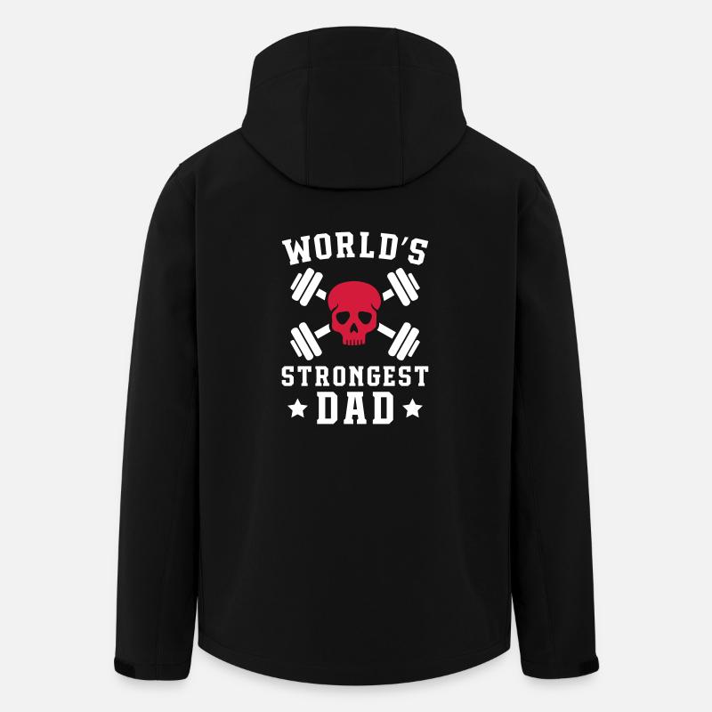 Strongest papa du monde - Veste softshell homme en polyester recyclé Stanley/Stella - noir