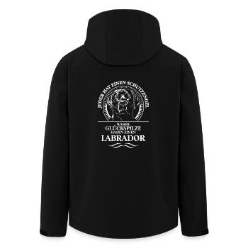 LABRADOR Labbi Schutzengel Hund Hunde WILSIGNS - Recycelte Männer Softshell-Jacke von Stanley/Stella - Schwarz - Hinten - AI Model Male 185 light (185cm)