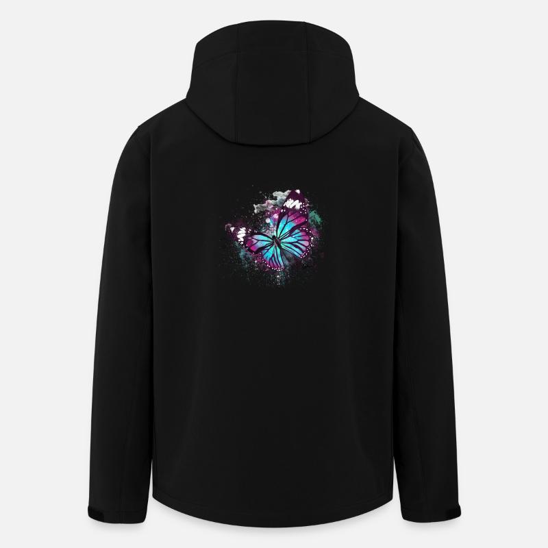 Schönes Schmetterlings-Aquarell - Recycelte Männer Softshell-Jacke von Stanley/Stella - Schwarz
