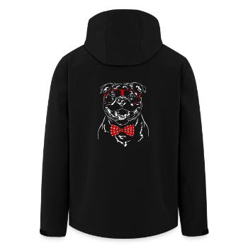 STAFFORDSHIRE BULL TERRIER Dog Glasses Wilsigns - Men’s Recycled Softshell Jacket by Stanley/Stella - black - Back - AI Model Male 185 light (185cm)