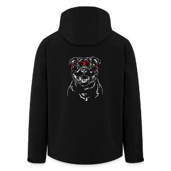 STAFFORDSHIRE BULL TERRIER Dog Glasses Wilsigns - Men’s Recycled Softshell Jacket by Stanley/Stella - black - Back - AI Model Male 185 light (185cm)