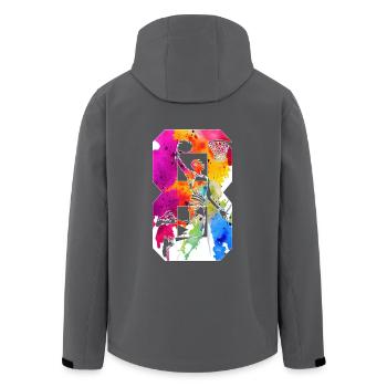 8TH BIRTHDAY BASKETBALL NUMBER 8 - Men’s Recycled Softshell Jacket by Stanley/Stella - black - Back - AI Model Male 185 light (185cm)