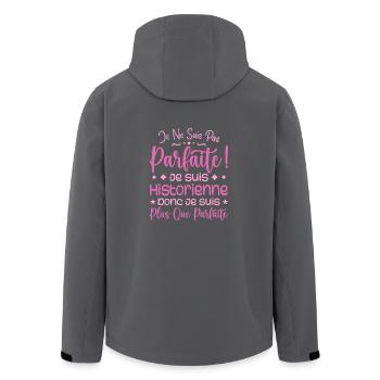 Une Historienne plus que parfaite, métier de rêve - Veste softshell homme en polyester recyclé Stanley/Stella - charbon - Dos - AI Model Male 185 light (185cm)