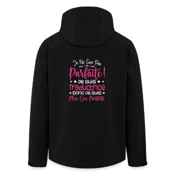 Une Traductrice plus que parfaite, métier de rêve - Veste softshell homme en polyester recyclé Stanley/Stella - noir - Dos - AI Model Male 185 light (185cm)