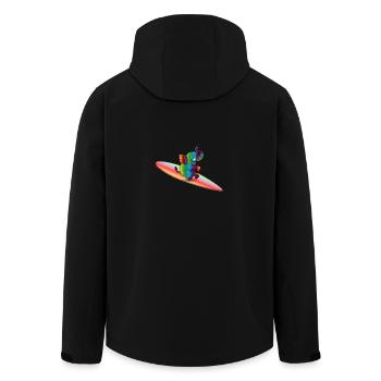 surfin elephant - Recycelte Männer Softshell-Jacke von Stanley/Stella - Schwarz - Hinten - AI Model Male 185 light (185cm)