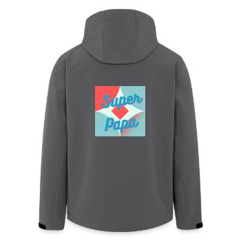 ALLES GUTE ZUM GEBURTSTAG, PAPA. PAPA. VATERTAG. ALLES GUTE ZUM GEBURTSTAG! - Recycelte Männer Softshell-Jacke von Stanley/Stella - Schwarz - Hinten - AI Model Male 185 light (185cm)
