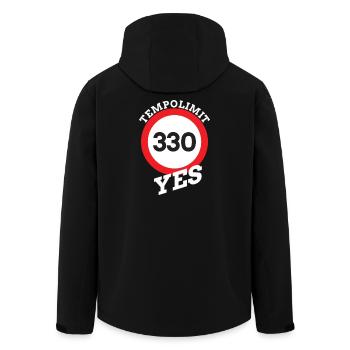 Limite de vitesse, autoroute à limitation de vitesse - Veste softshell homme en polyester recyclé Stanley/Stella - noir - Dos - AI Model Male 185 light (185cm)