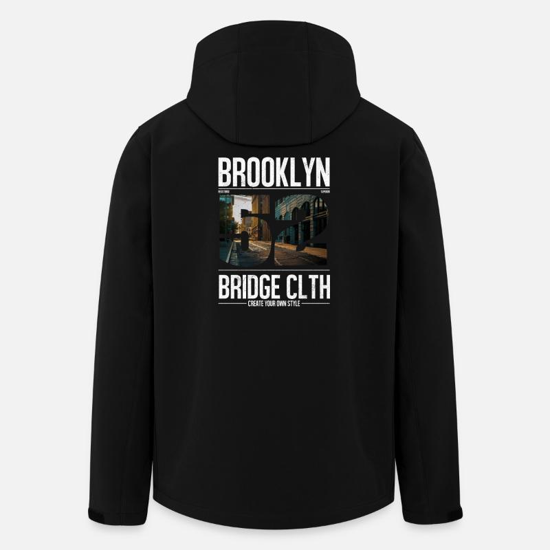Brooklyn Bridge Straßenlinie - Recycelte Männer Softshell-Jacke von Stanley/Stella - Schwarz