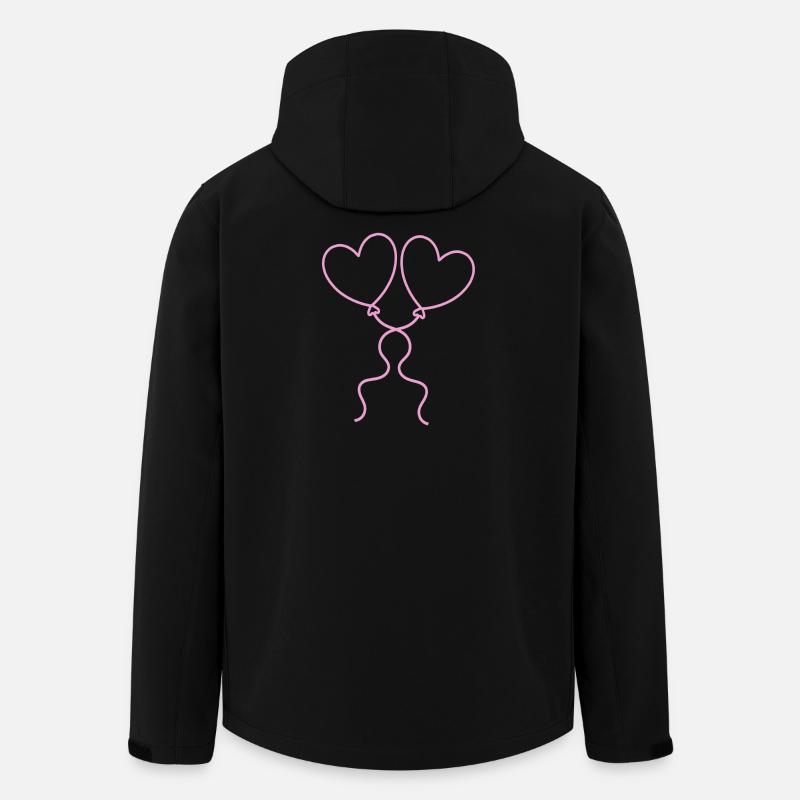 Heart Pink Balloon Balloon - Men’s Recycled Softshell Jacket by Stanley/Stella - black