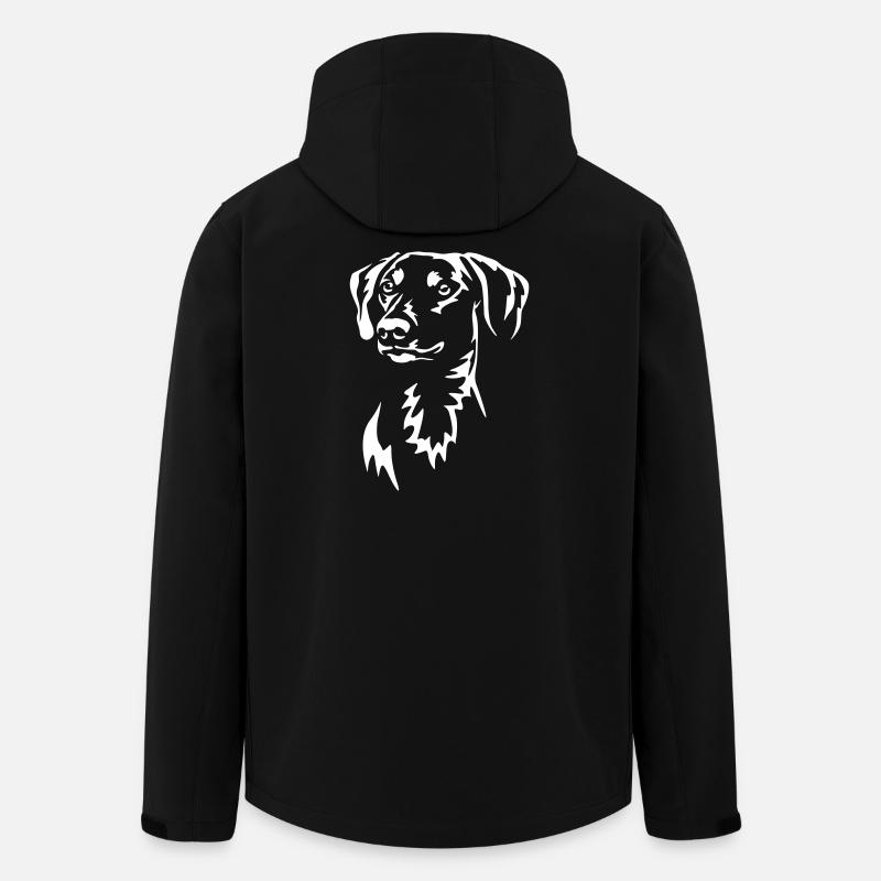 Deutscher Pinscher Kopf "Black Edition" - Recycelte Männer Softshell-Jacke von Stanley/Stella - Schwarz