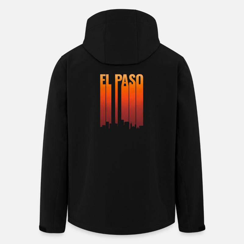 El Paso Skyline Sunset - Men’s Recycled Softshell Jacket by Stanley/Stella - black