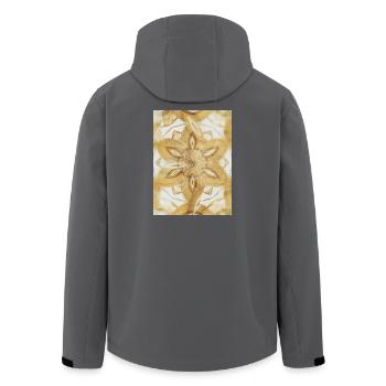 Golden Mandala Harmony - Men’s Recycled Softshell Jacket by Stanley/Stella - black - Back - AI Model Male 185 light (185cm)