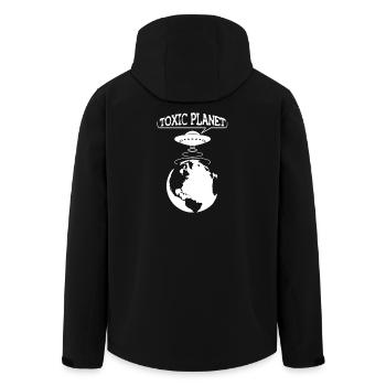 Toxic Planet - UFO ecology - Men’s Recycled Softshell Jacket by Stanley/Stella - black - Back - AI Model Male 185 light (185cm)
