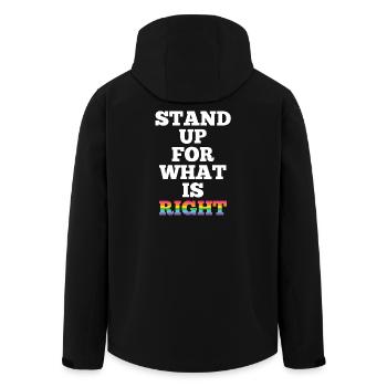 Pride Month LGBTQ - Stand Up For What is Right - Men’s Recycled Softshell Jacket by Stanley/Stella - black - Back - AI Model Male 185 light (185cm)