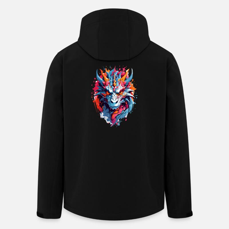 Coole Drache - Recycelte Männer Softshell-Jacke von Stanley/Stella - Schwarz