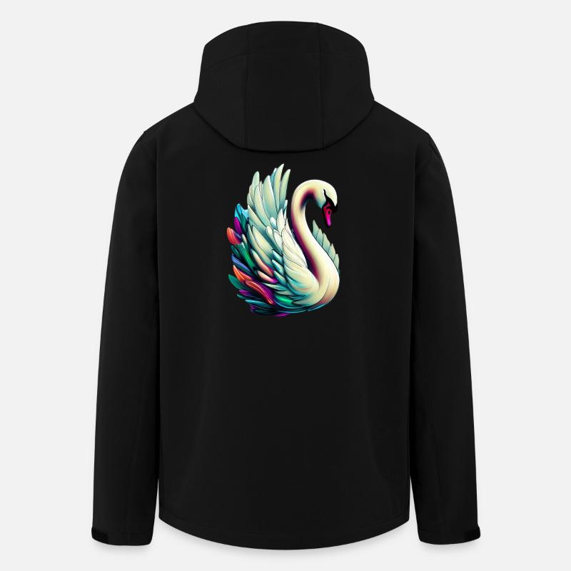 Schwan - Recycelte Männer Softshell-Jacke von Stanley/Stella - Schwarz