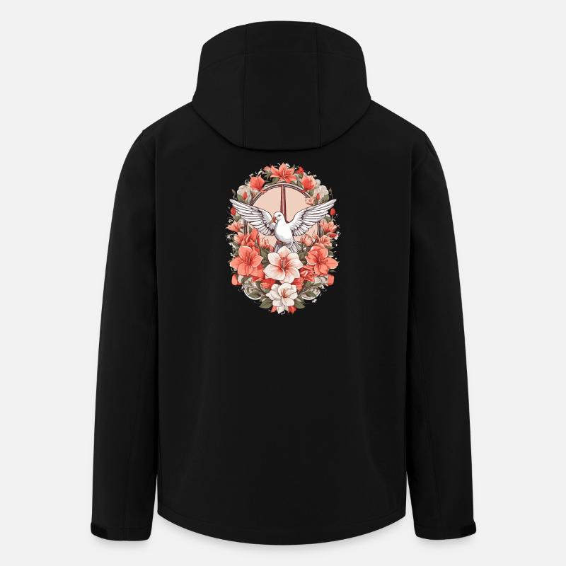 Signe de paix avec colombe - Veste softshell homme en polyester recyclé Stanley/Stella - noir