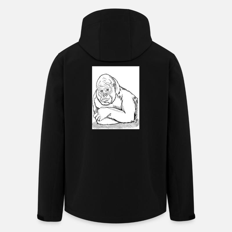 Nachdenklicher Gorilla - Recycelte Männer Softshell-Jacke von Stanley/Stella - Schwarz