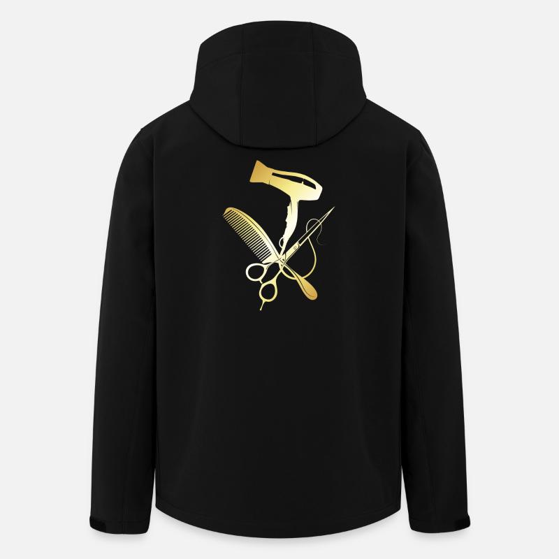 coiffeur, coiffeuse, salon de coiffure - Veste softshell homme en polyester recyclé Stanley/Stella - noir