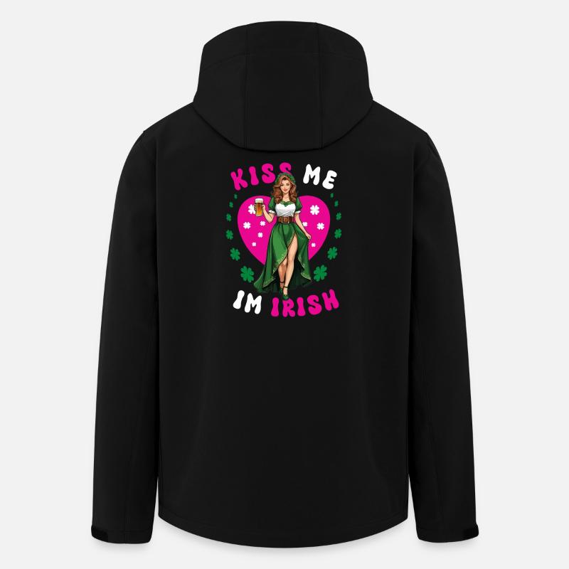 Küss mich, ich bin Irin - Recycelte Männer Softshell-Jacke von Stanley/Stella - Schwarz