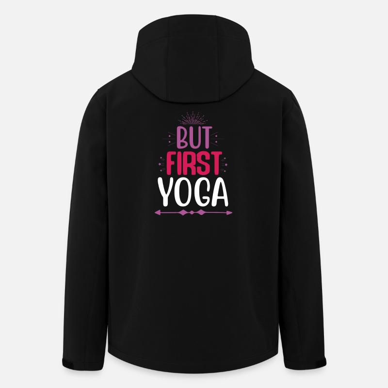 Aber zuerst Yoga - Recycelte Männer Softshell-Jacke von Stanley/Stella - Schwarz